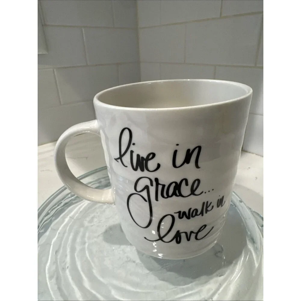 Austin & Ash Mug Live in Grace Walk in Love Coffee Mug Religious Large